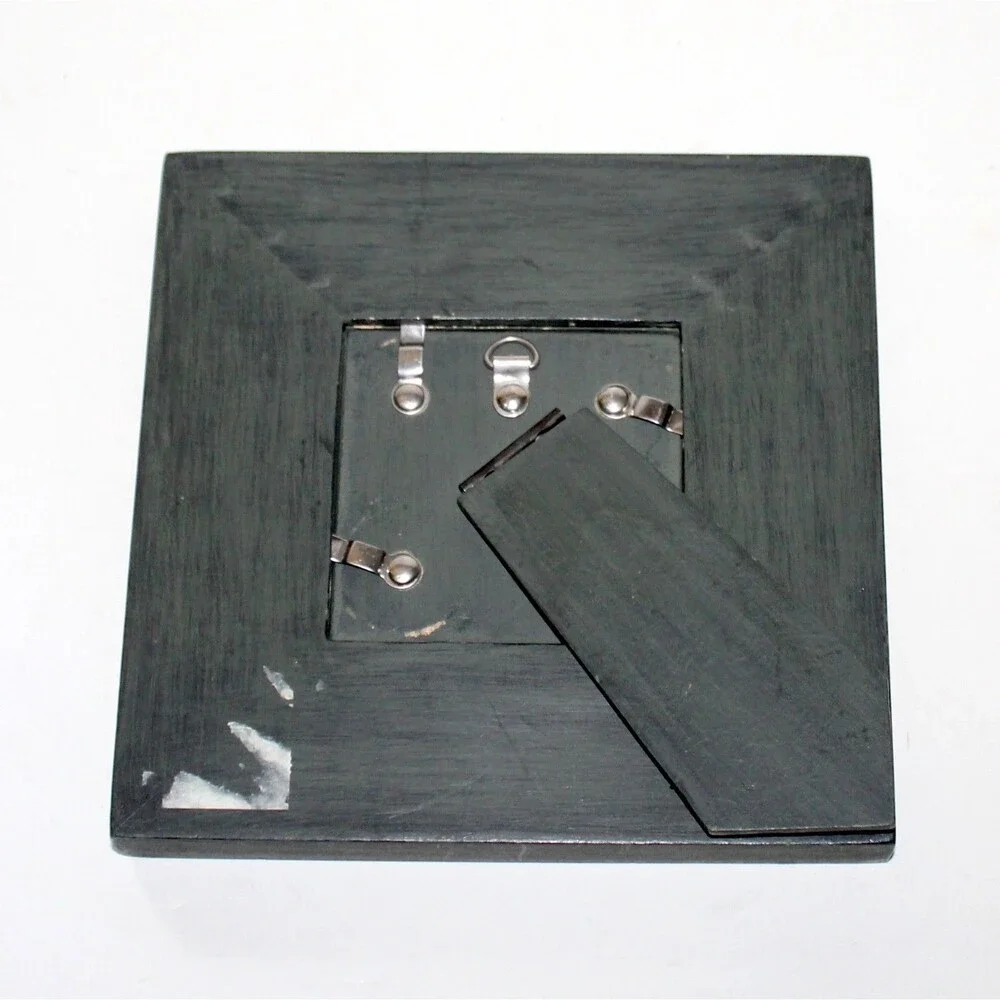 Eddie Bauer Home Photo Frame Wood Metal dark green rustic cabin country 3 x 3